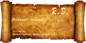 Rehner Dezső névjegykártya