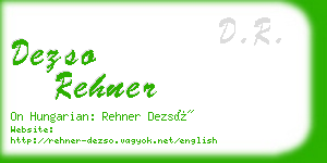 dezso rehner business card
